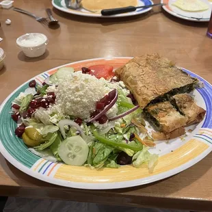 Spinach Pie and Greek Salad