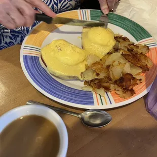 My mom's favorite eggs, Benedict. She ate every bite and had pecan pie for dessert to.