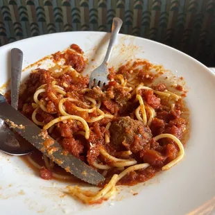 Spaghetti and meatballs is all sauce