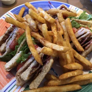 Turkey Club with Fries