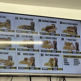 The current menu as of 12/2/2024