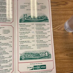 a menu for a restaurant