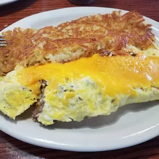 Bacon cheeseburger omelette