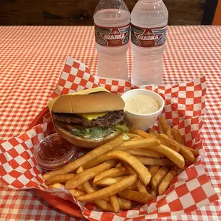 1/3 lb. Bacon Cheese Burger, fries, Side of Gravy