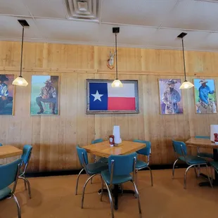 Me and the cowboys are waiting on our hamburgers yummy