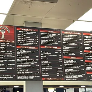 Counter service menu