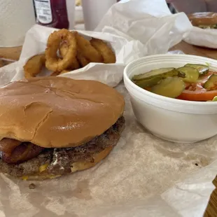 Namesake Cheeseburger with bacon added