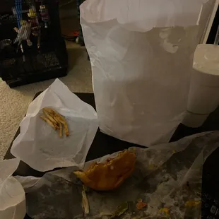 french fries and a bag of fries