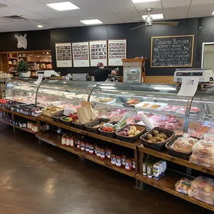 a variety of meats on display