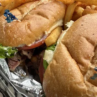 Grilled rib eye sandwich