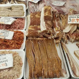 a variety of meats