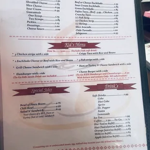 menu