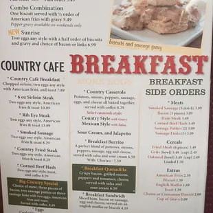 Amazing menu