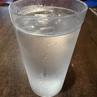 Cup of ice water: tastes nasty!