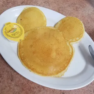 Mickey Mouse pancake for my daughter&apos;s 5th birthday!