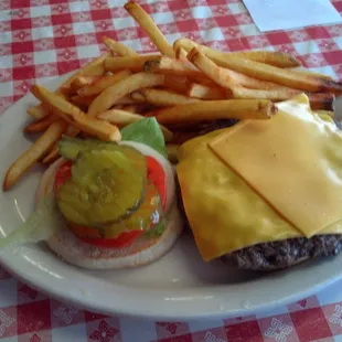 Boomer burger with cheese.