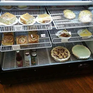 a display of pies and pies