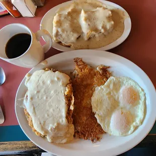 1/2 Chicken Fried Steak breakfast
