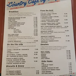 Breakfast menu. Start your day right!