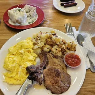 Pork Chop Special Eith Eggs