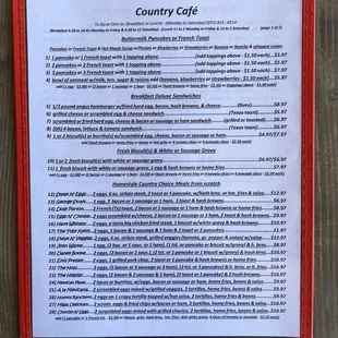 Breakfast Menu Front Page