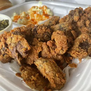 Fried gizzards and livers