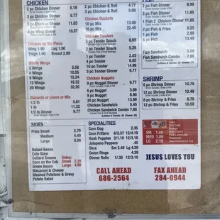 Updated menu