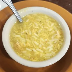 Chicken lemon rice soup