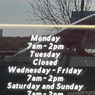 Their hours as of 3/18/23