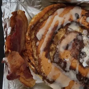 oh, and bacon and a strawberry milkshake thing