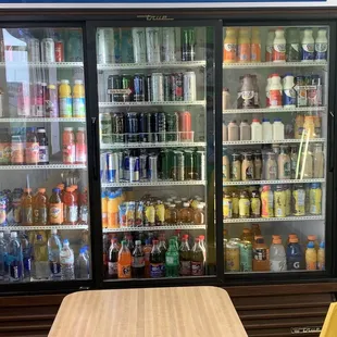 a display of drinks
