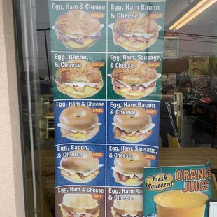 a menu for breakfast special