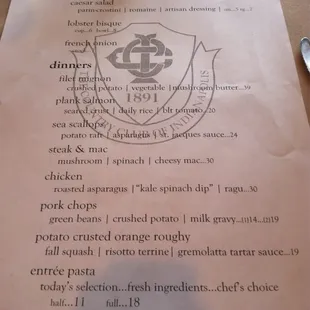 Menu 10/18/13