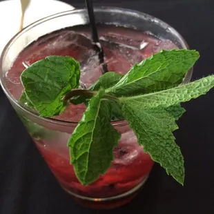 Blackberry rhubarb cocktail