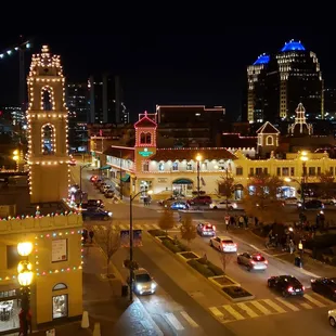 Country Club plaza in all its holiday glory.The outline of the architecture is mind blowing.