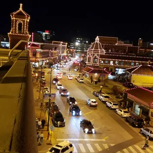 Country Club plaza in all its holiday glory.The outline of the architecture is mind blowing.