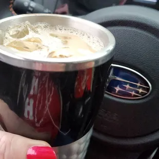 16 ounce decaf almond milk Latte iced