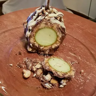 a chocolate covered apple