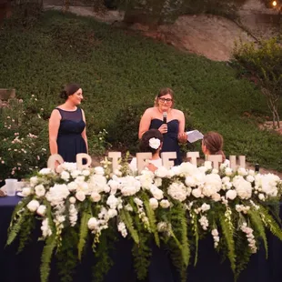 Head table flowers from our wedding