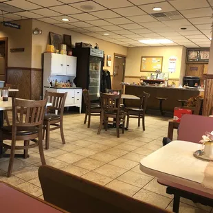 the dining area of a country cottage restaurant