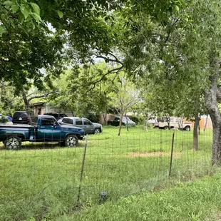 The property next door is a lovely car lot.