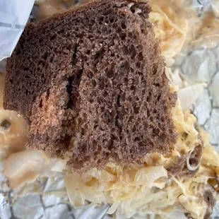 Turkey Reuben on dark rye with 1000 island dressing