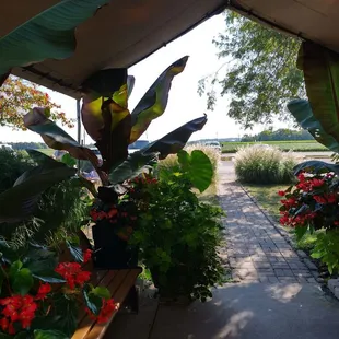 The patio is the place to sit and relax.