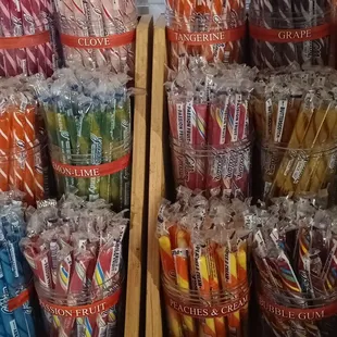 a display of candy canes