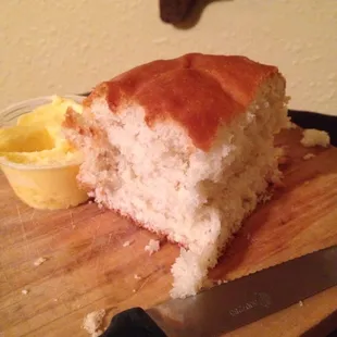 Unique house made white bread.  Country all the way