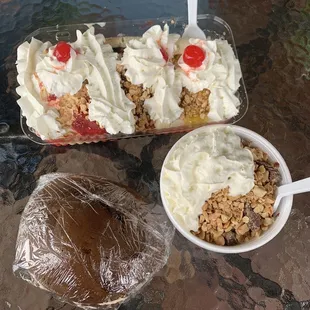 Banana Split, Reese's Cup Sundae, Peanut Butter Gob