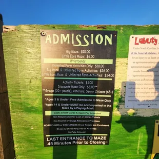 Admission info and pricing