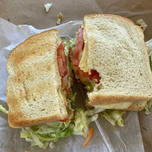 The Veggie sandwich on toast