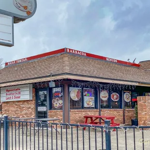 the front of the restaurant