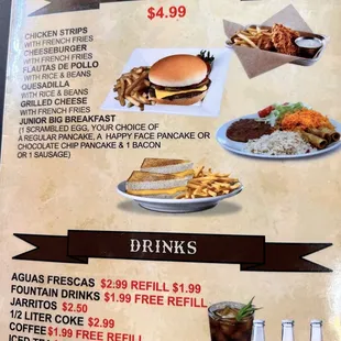 menu, burgers